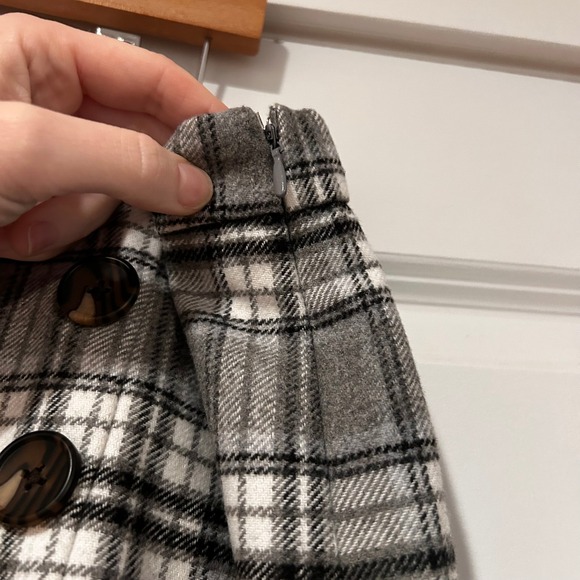 NWOT Jessica London Wool Plaid Midi Skirt Button Accent Side Zip Women's 16W - Picture 5 of 11